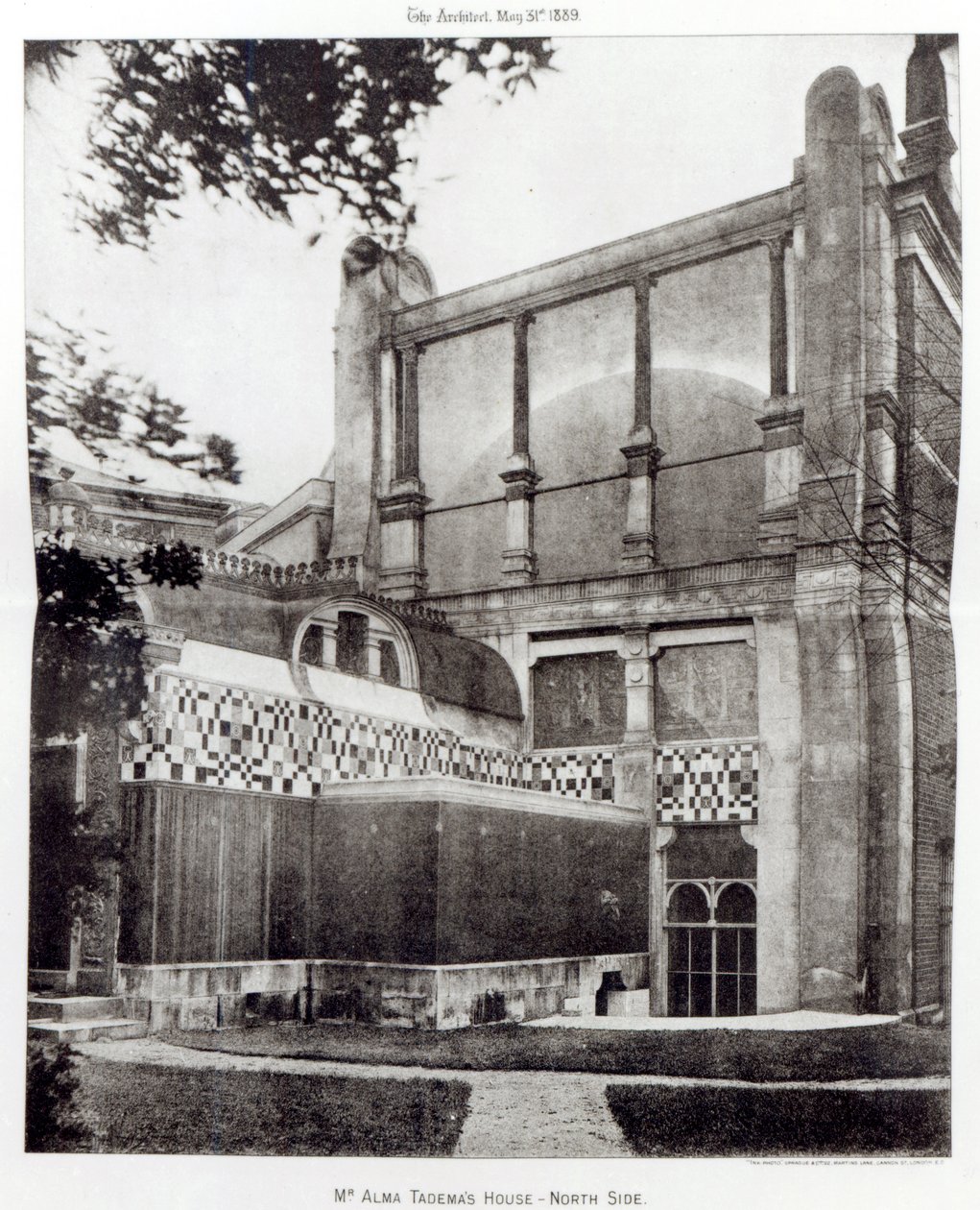 Mr. Alma Tademas House, North Side, 34 Grove End Road, London, 1889 by English Photographer