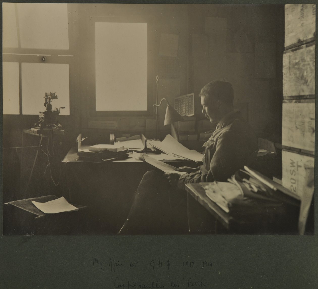 My office at GHQ, 1917-18 by English Photographer