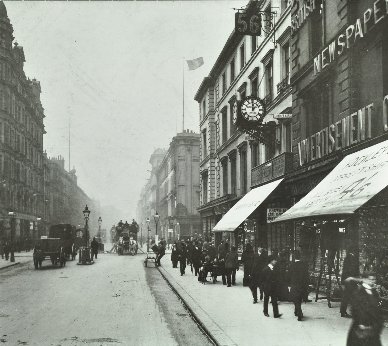 New Oxford Street: looking west by Bloomsbury Way, 1890 by English Photographer