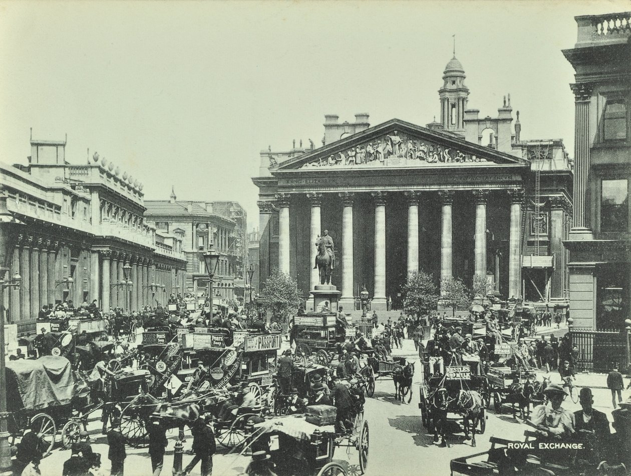 Royal Exchange, Threadneedle Street, City of London, 1890 by English Photographer