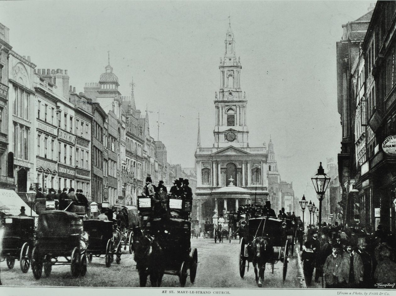 Saint Mary-le-Strand, Strand, Westminster: looking east to Saint Mary-le-Strand, 1895 by English Photographer