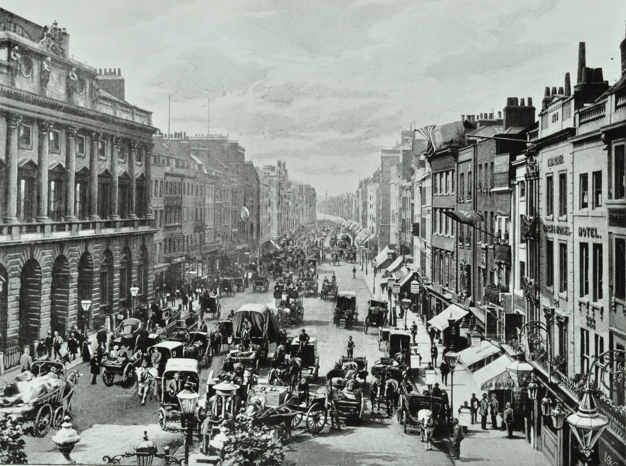 Somerset House, Strand, Westminster: looking west from Saint Mary-le-Strand, 1895 by English Photographer