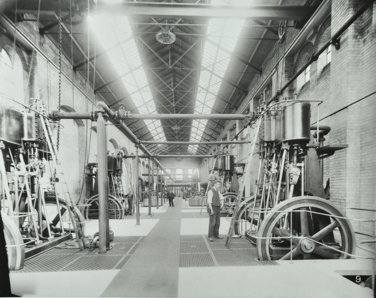 Southern Outfall Sewer, Crossness: interior of the engine house by English Photographer