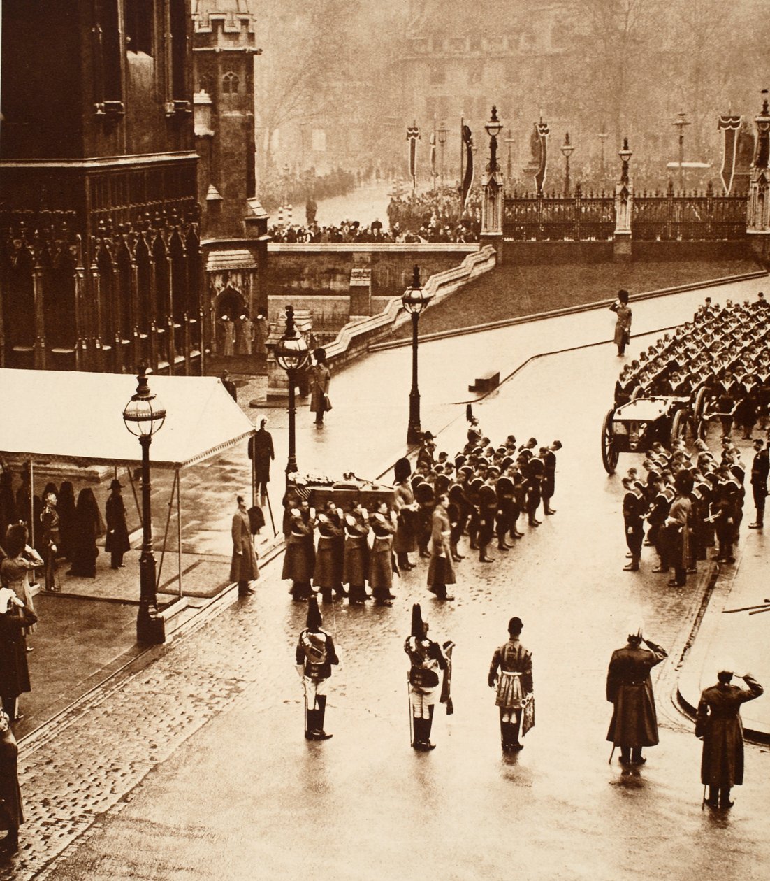 The Funeral Procession Forming at Westminster Hall, 1936 by English Photographer