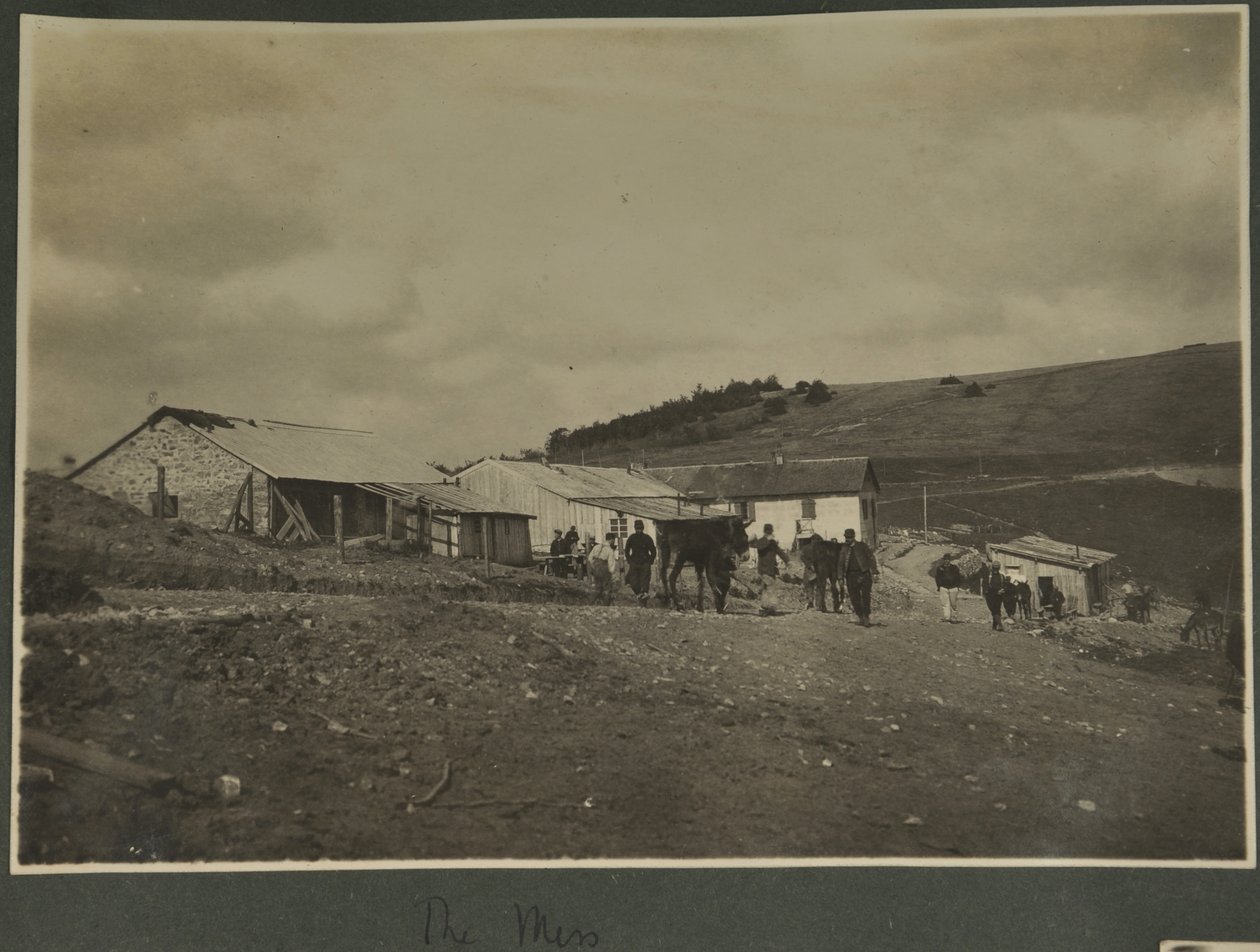 The Mess, probably at the Sound Ranging training station set up in Vosges, 1915 by English Photographer