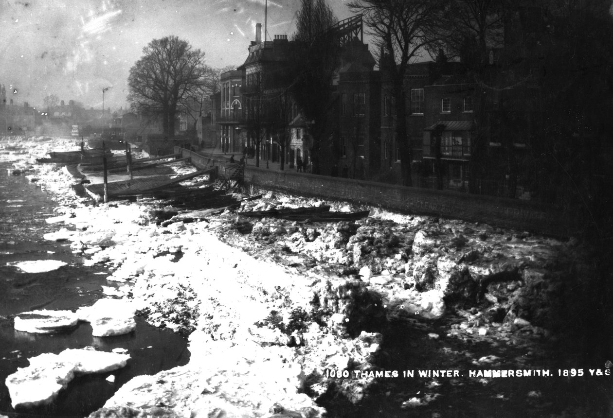 The Thames at Hammersmith in Winter, 1895 by English Photographer