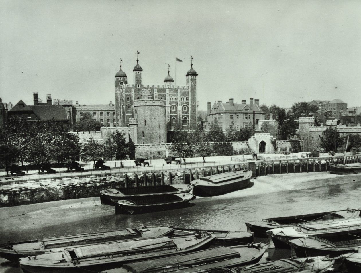 Tower of London: from the river, 1895 by English Photographer