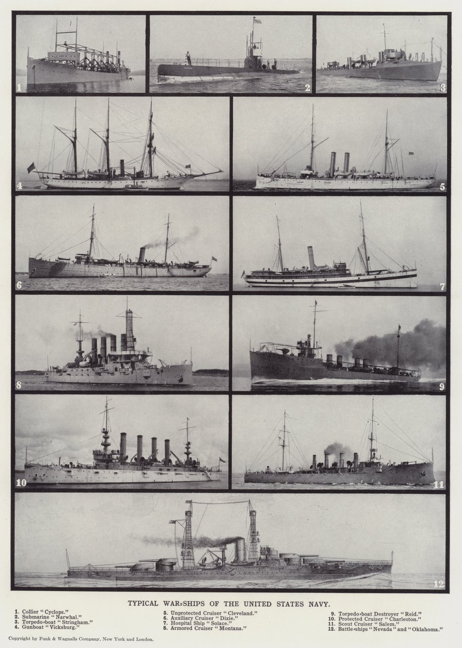Typical War-Ships of the United States Navy by English Photographer