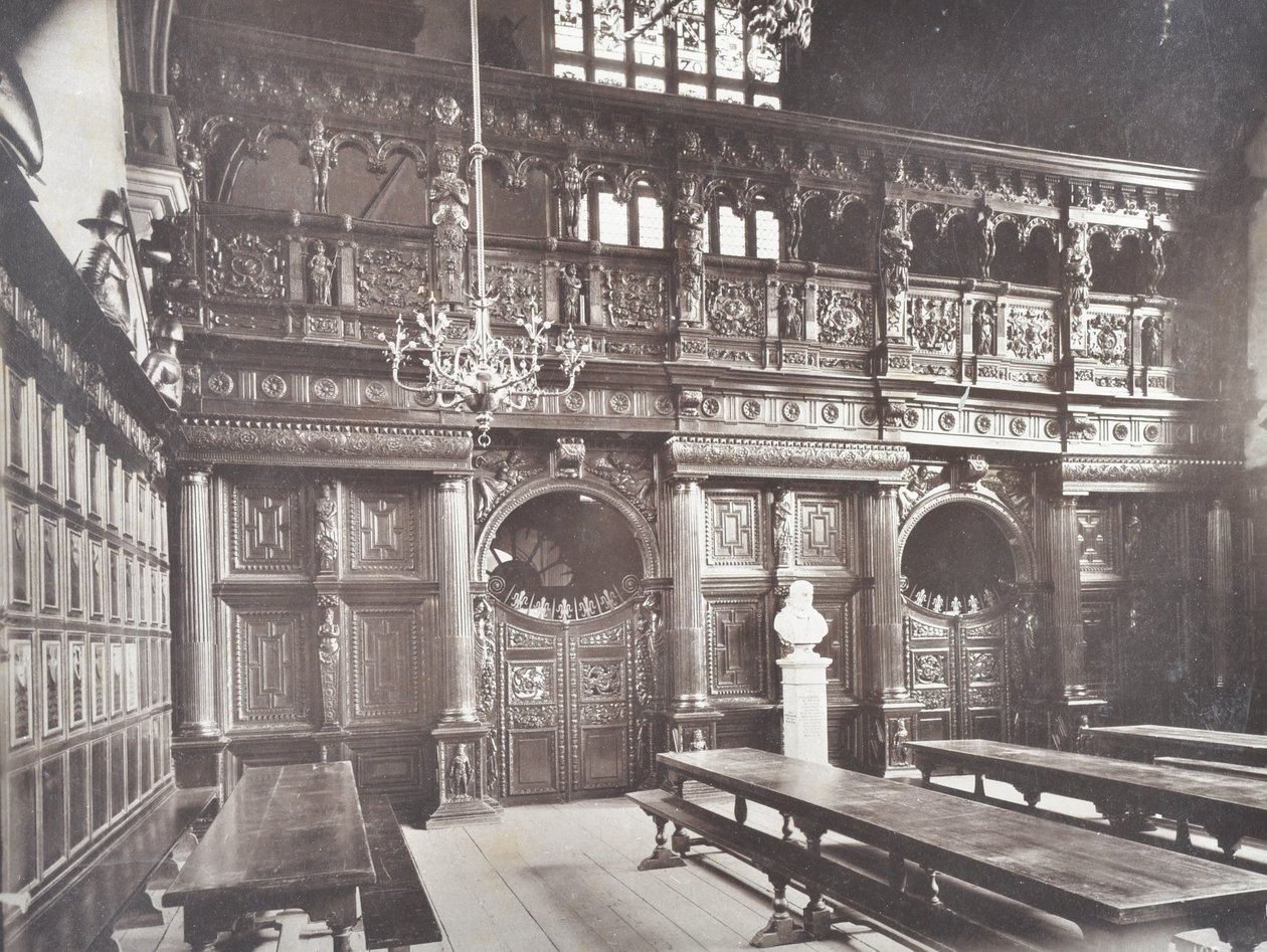 View of Middle Temple Hall Interior, London, 1885 by English Photographer