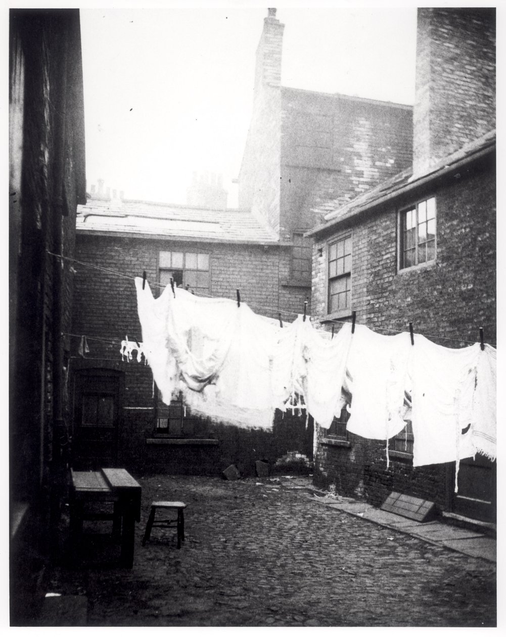 Washing Line in Eagle and Child Yard, Hunslet, Leeds, 13th May 1896 by English Photographer