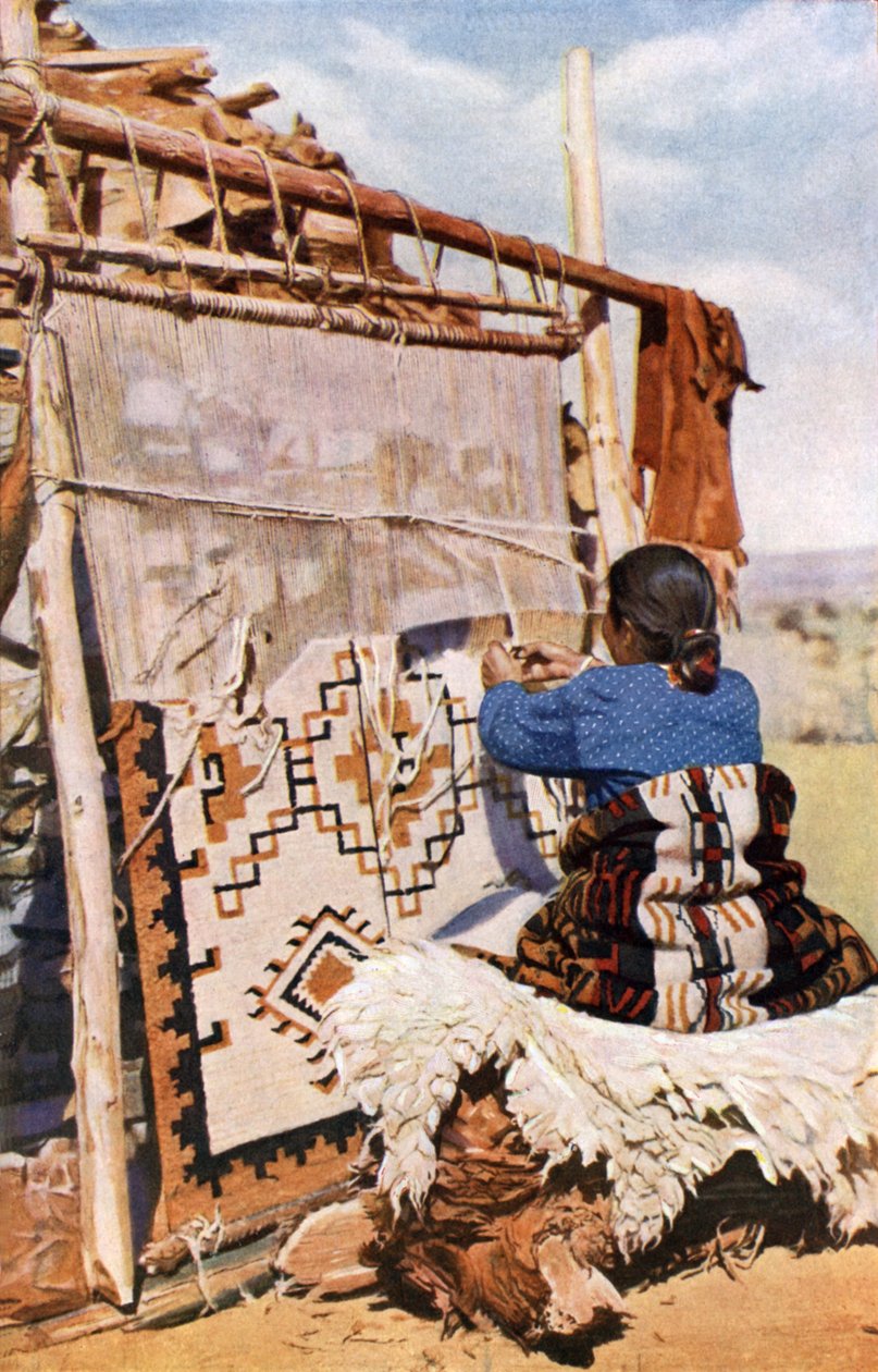 Weaving Navaho Blankets by English Photographer