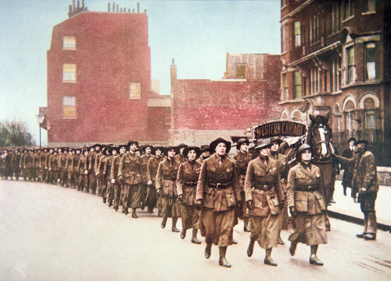 Women volunteers for a defence march through London by English Photographer