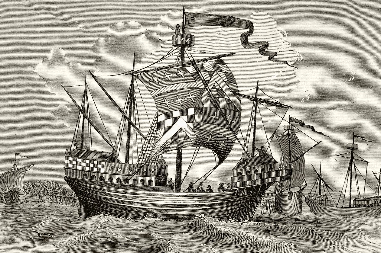 A 15th century warship, from 
