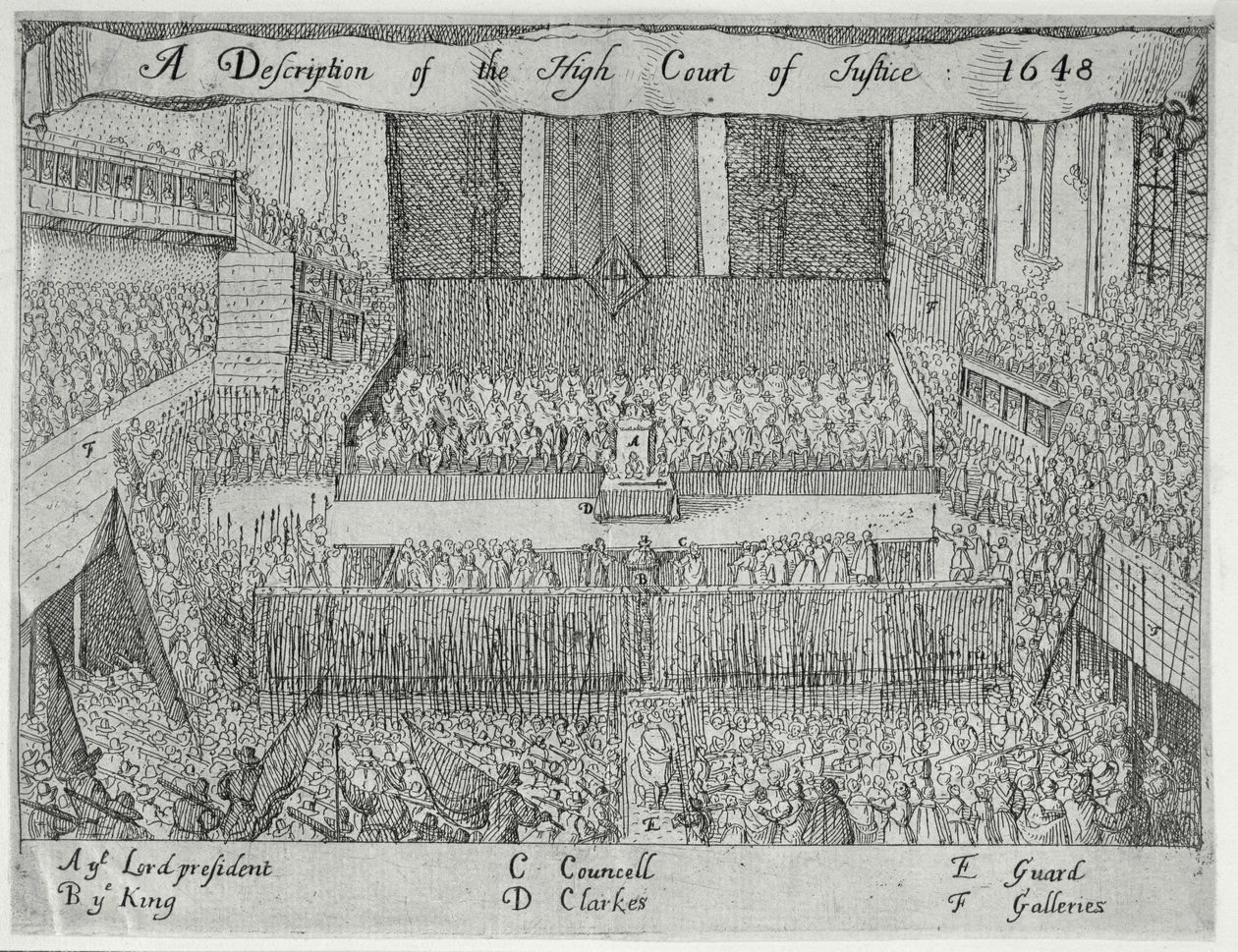A Description of the High Court of Justice (The Trial of Charles I) by English School