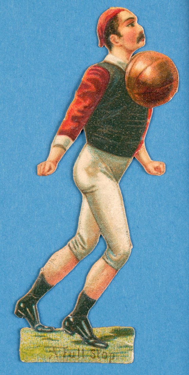 A Full Stop, cut-out of a footballer, 1880s-90s by English School