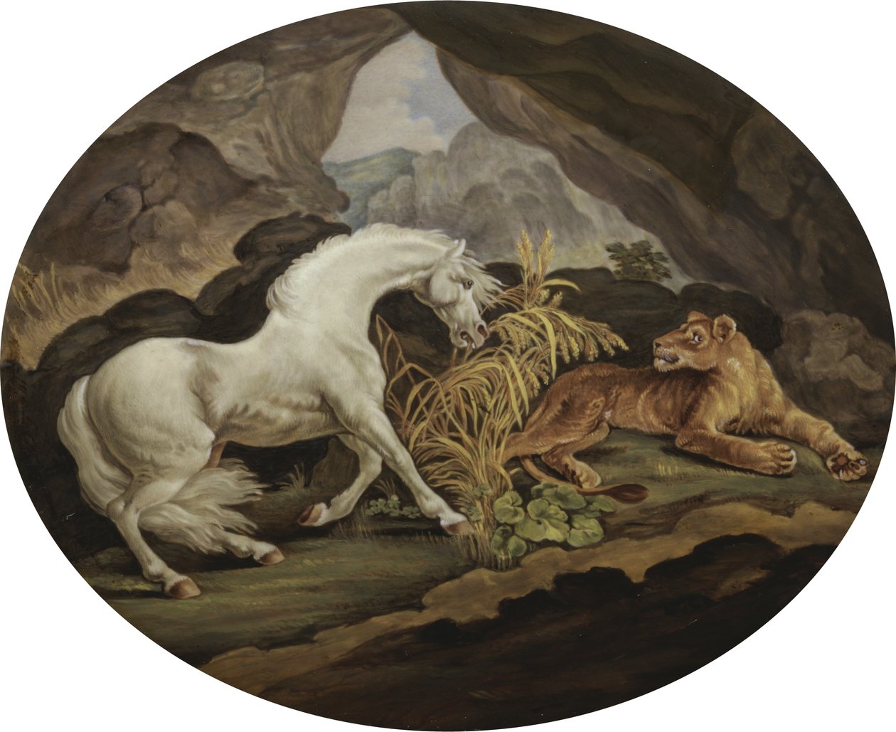 A Horse Frightened by a Lioness after George Stubbs (1724-1806) by English School
