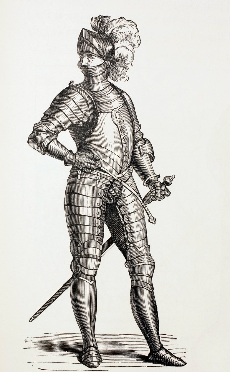 A Knight in Complete Armour in the 15th Century, c.1880  by English School