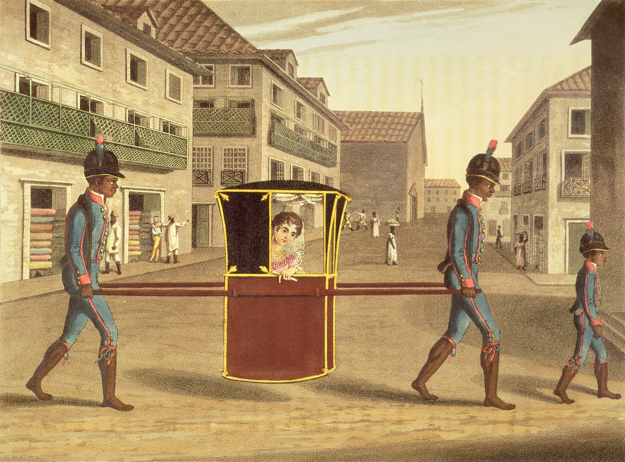 A Lady Going on a Visit (detail) by English School