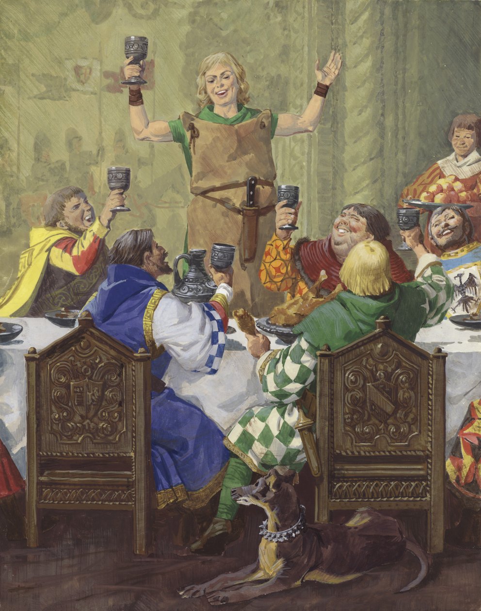 A Medieval Feast by English School