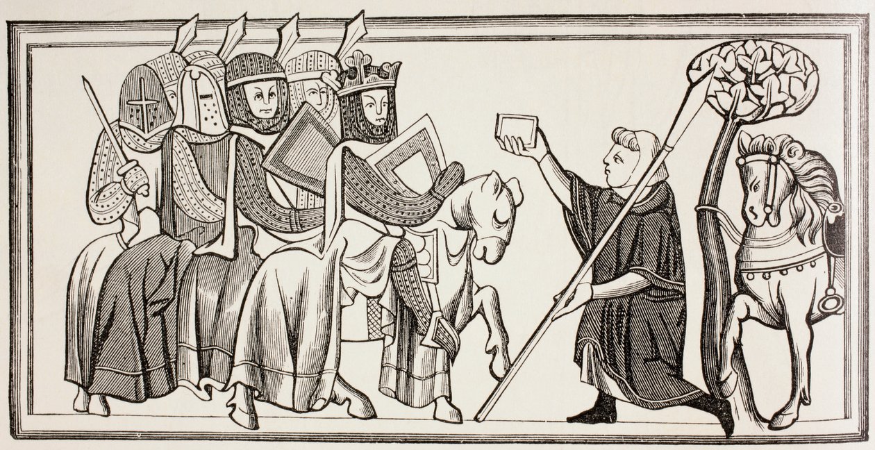 A Message is brought to a King and his Army, c.1880 by English School