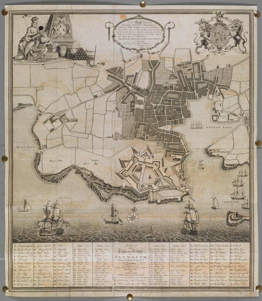A Plan of the Town and Citadel of Plymouth by English School