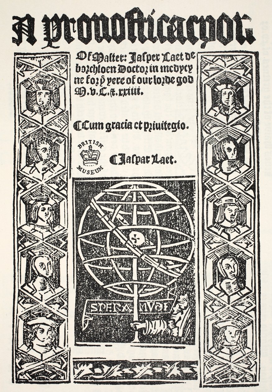 A Prognostication, by Jasper Laet, printed by R. Bankes by English School