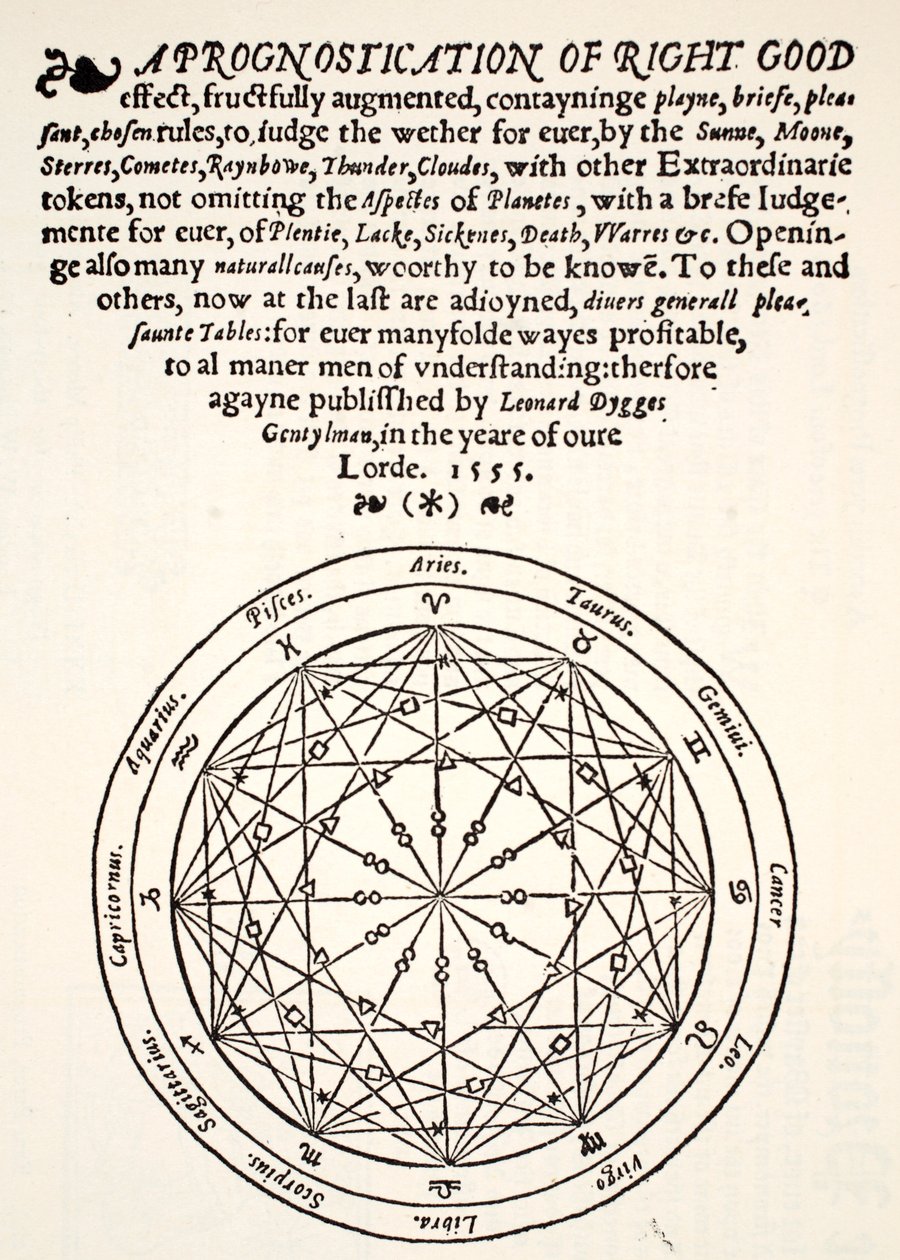 A Prognostication of Right Good by Leonard Dygges, 1555 by English School