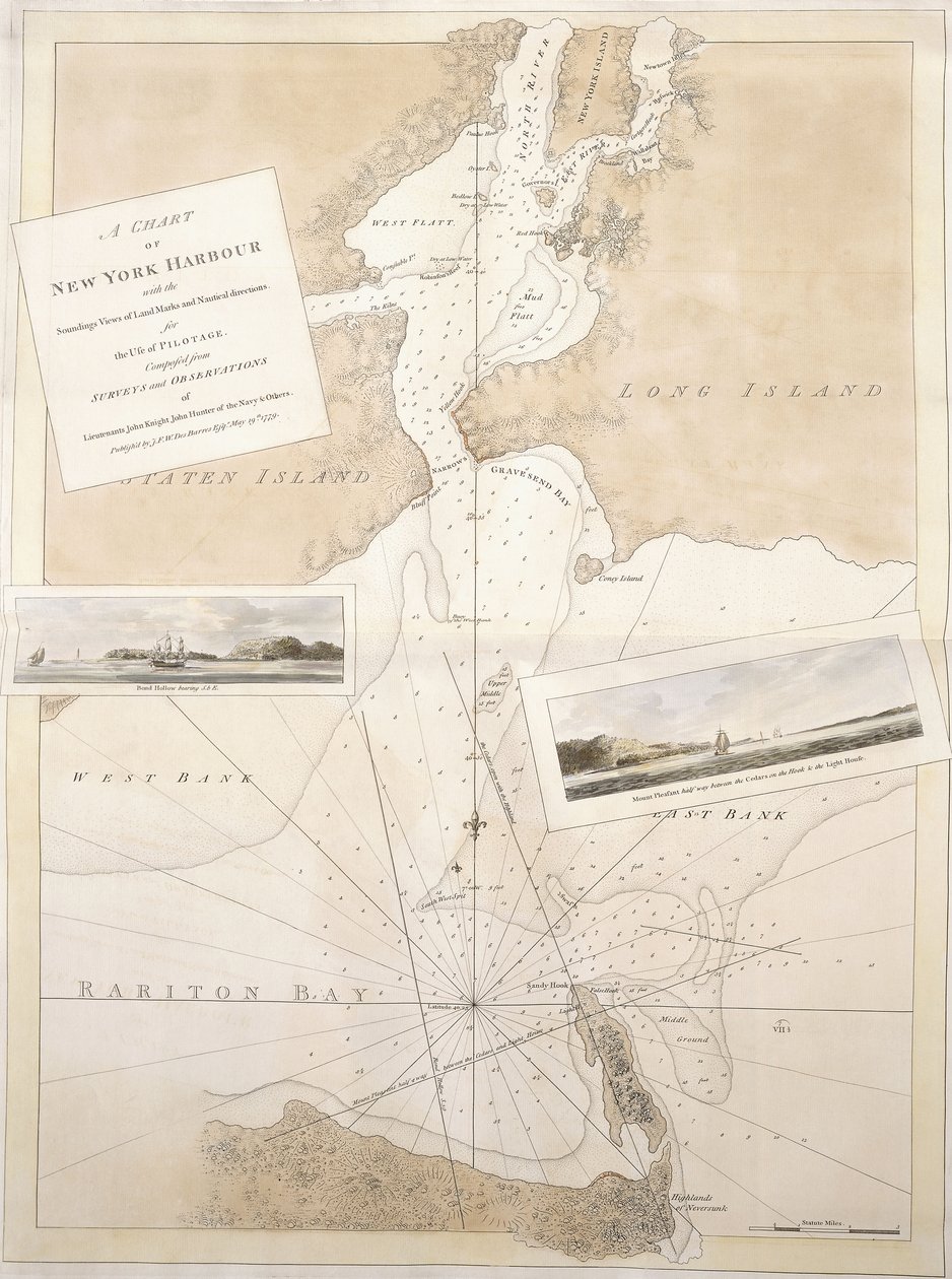 A chart of New York harbour, 1774-1779 by English School