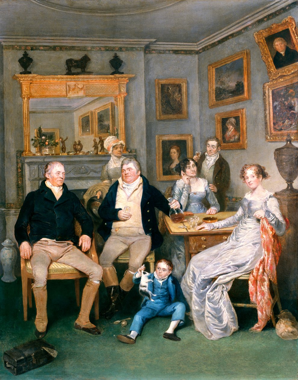 A family scene in a domestic interior, c.1815-20 by English School