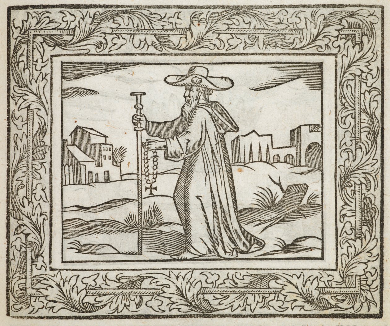 A Man Holding a Staff and Crucifix, Illustration from 