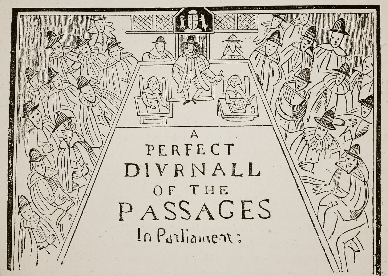 A newspaper heading, seventeenth century, illustration from Hutchinson