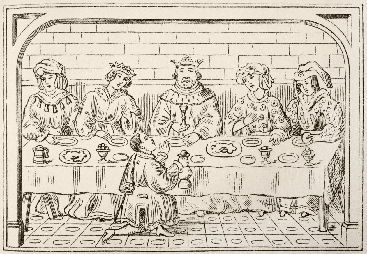 A royal banquet, from The National and Domestic History of England by William Hickman Smith Aubrey, published London, c.1890 by English School