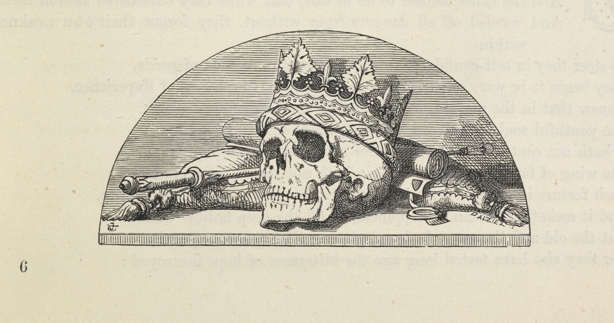 A skull wearing a crown, from 
