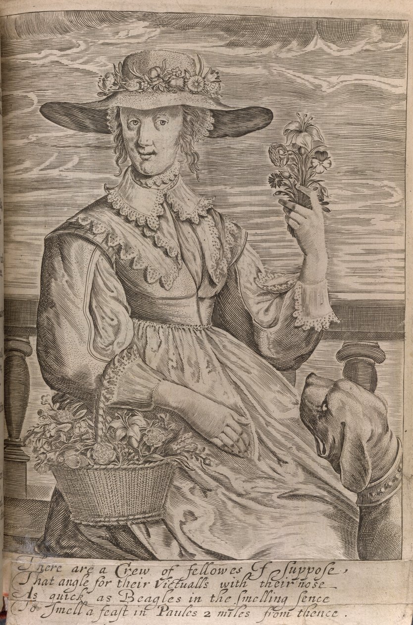 A woman with flowers, illustration from 