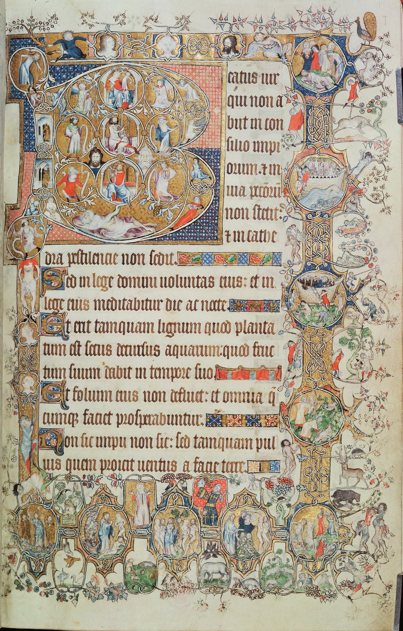 Historiated Initial 'B' with a Tree of Jesse and Nine Roundels (from ...