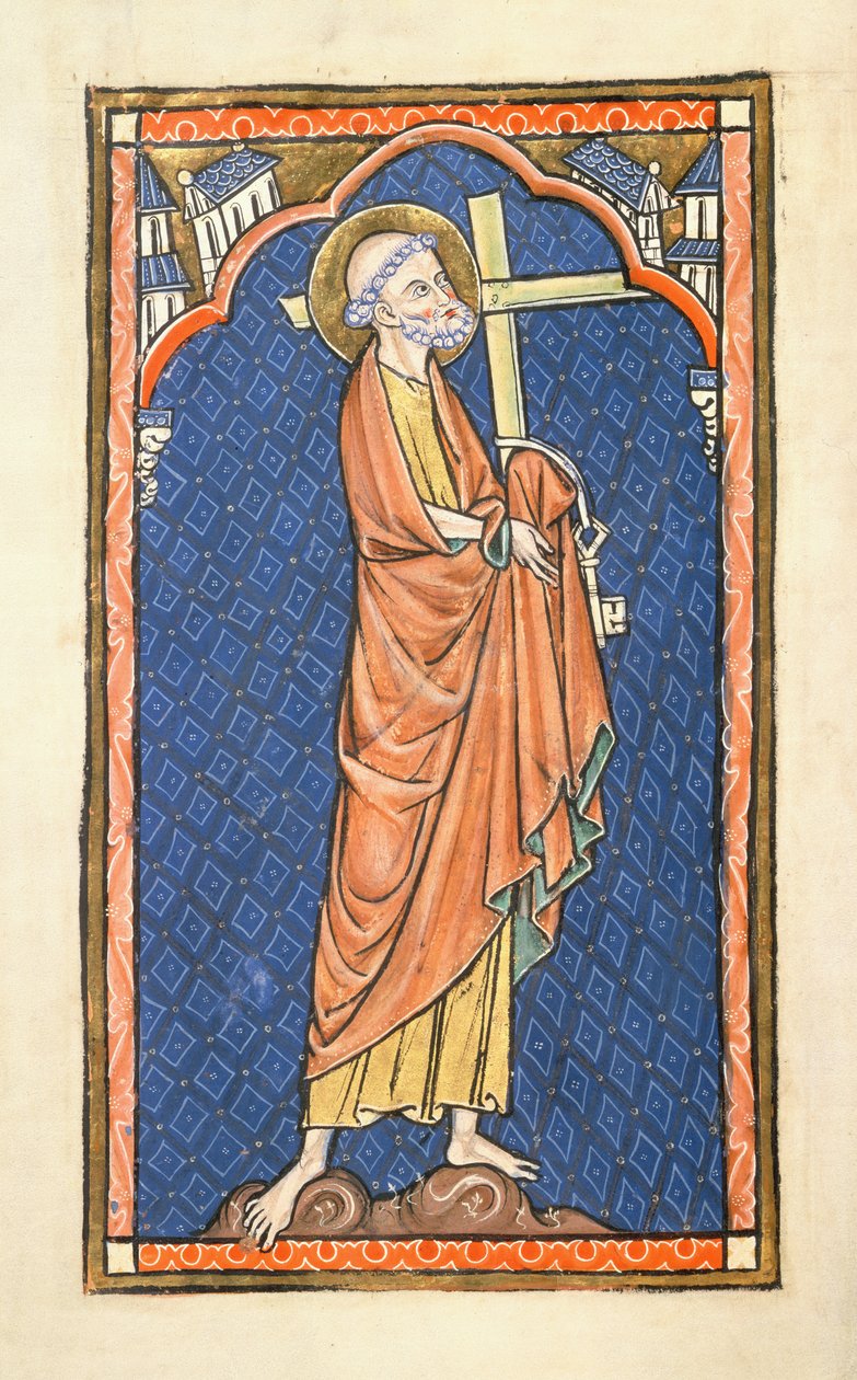 St. Peter, from the Oscott Psalter, c.1270 by English School