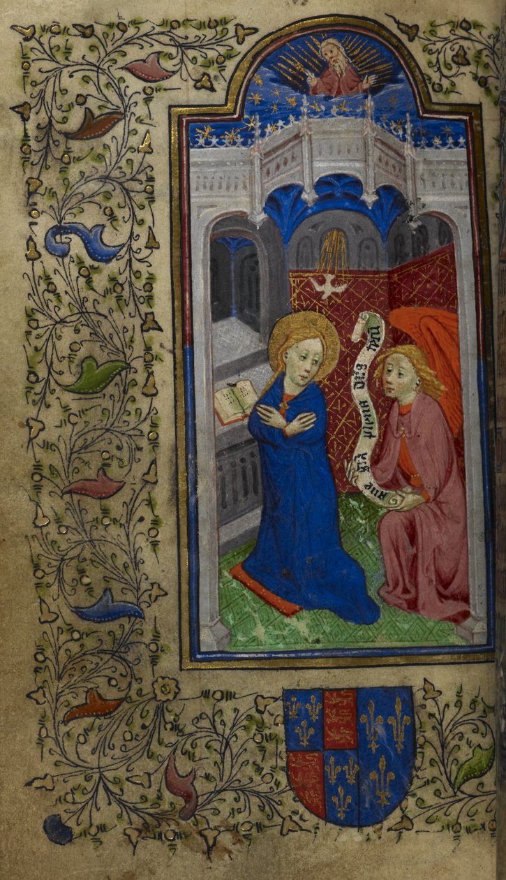 The Annunciation, Hours of Catherine de Valois, c.1420-22 by English School