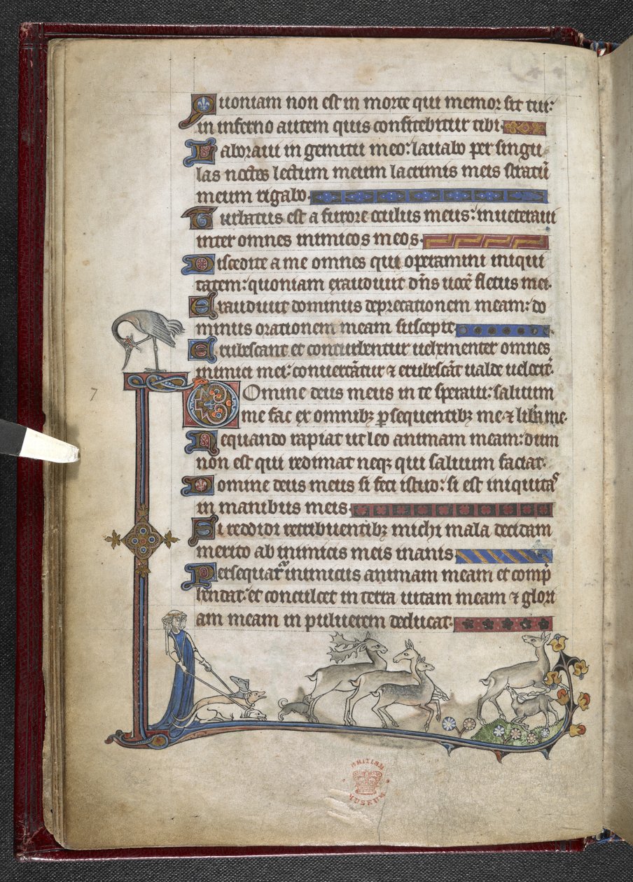 Psalm with marginal extension forming partial border, c.1284-1316 by English School