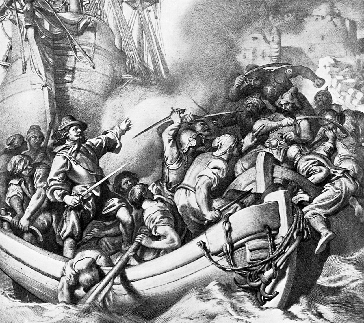 Admiral Blake before Tunis by English School