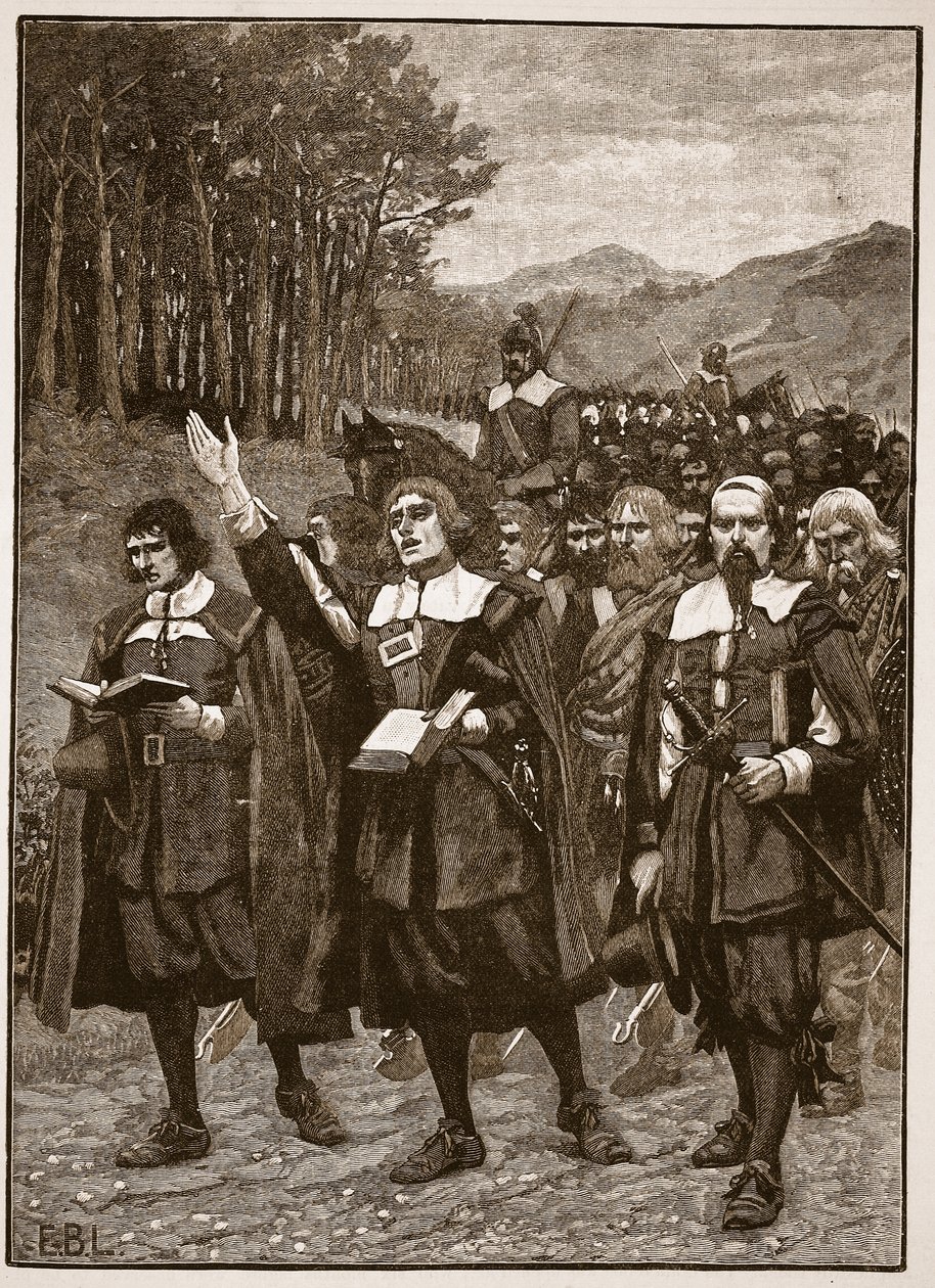 Advance of the Covenanters Across the Border into England, Illustration from Cassell