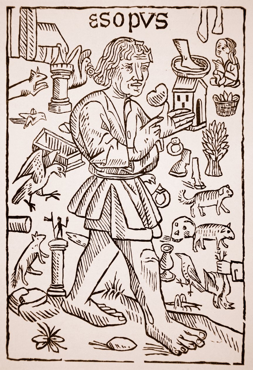 Aesop, frontispiece to Aesops Fables by William Caxton, 1434 by English School