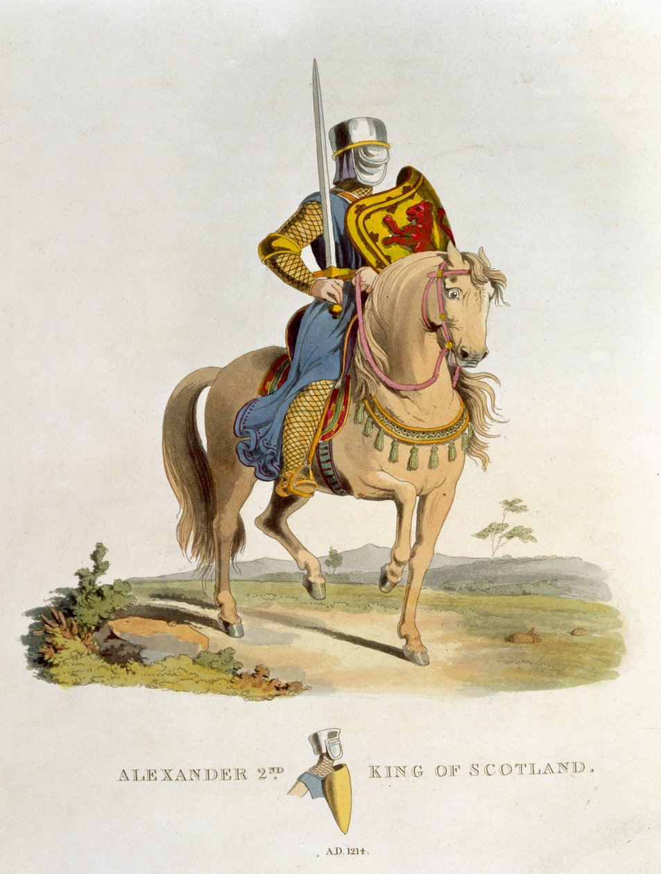 Alexander II, King of Scotland (1198-1249) 1214, from Ancient Armour by Samuel Rush Meyrick, 1824 by English School