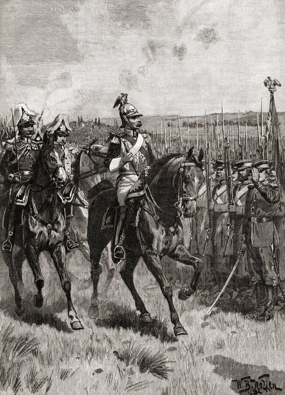 Alexander II of Russia reviewing his army at Sebastopol during The Crimean War by English School