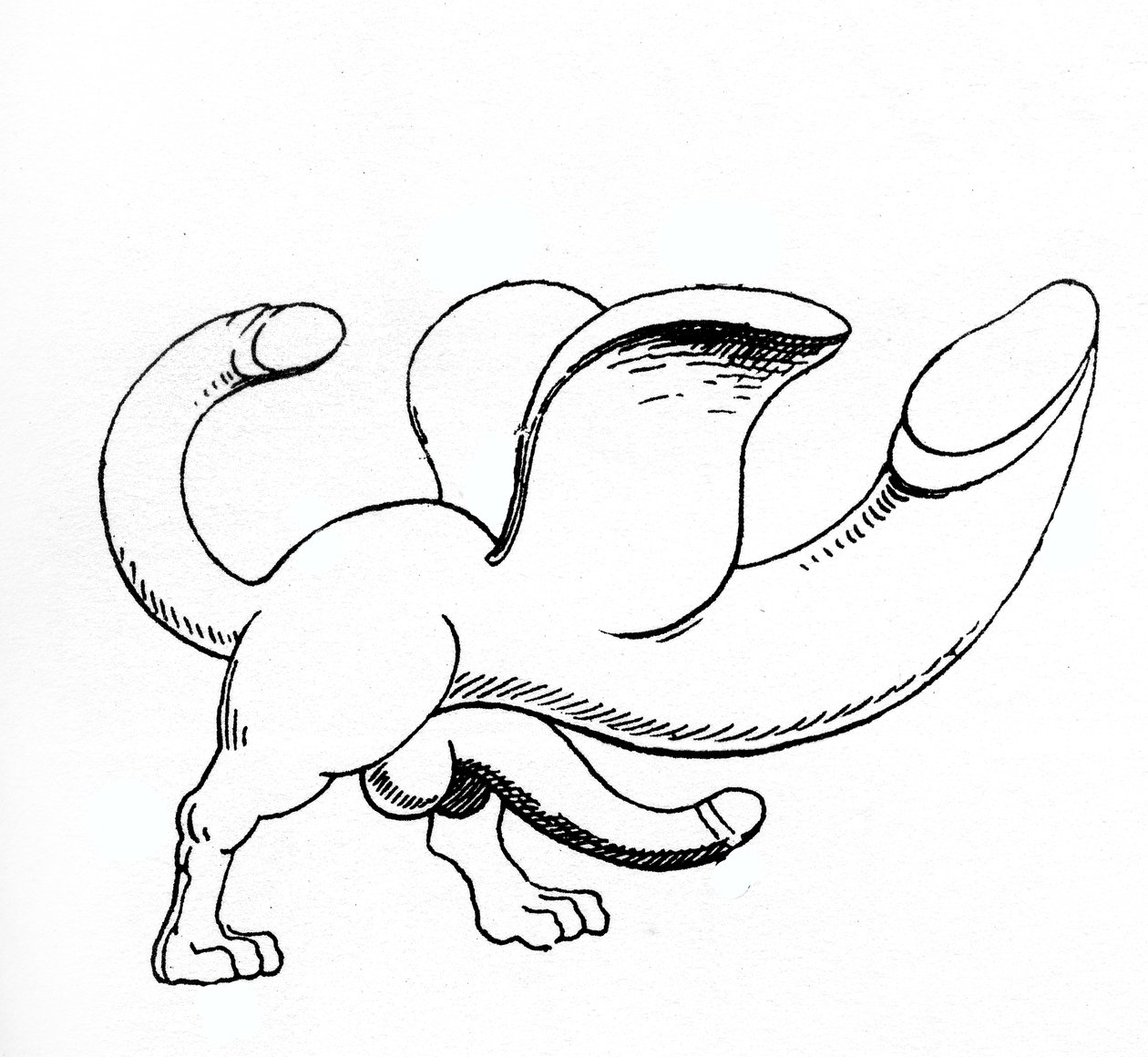 Amulet with a triple phallus by English School