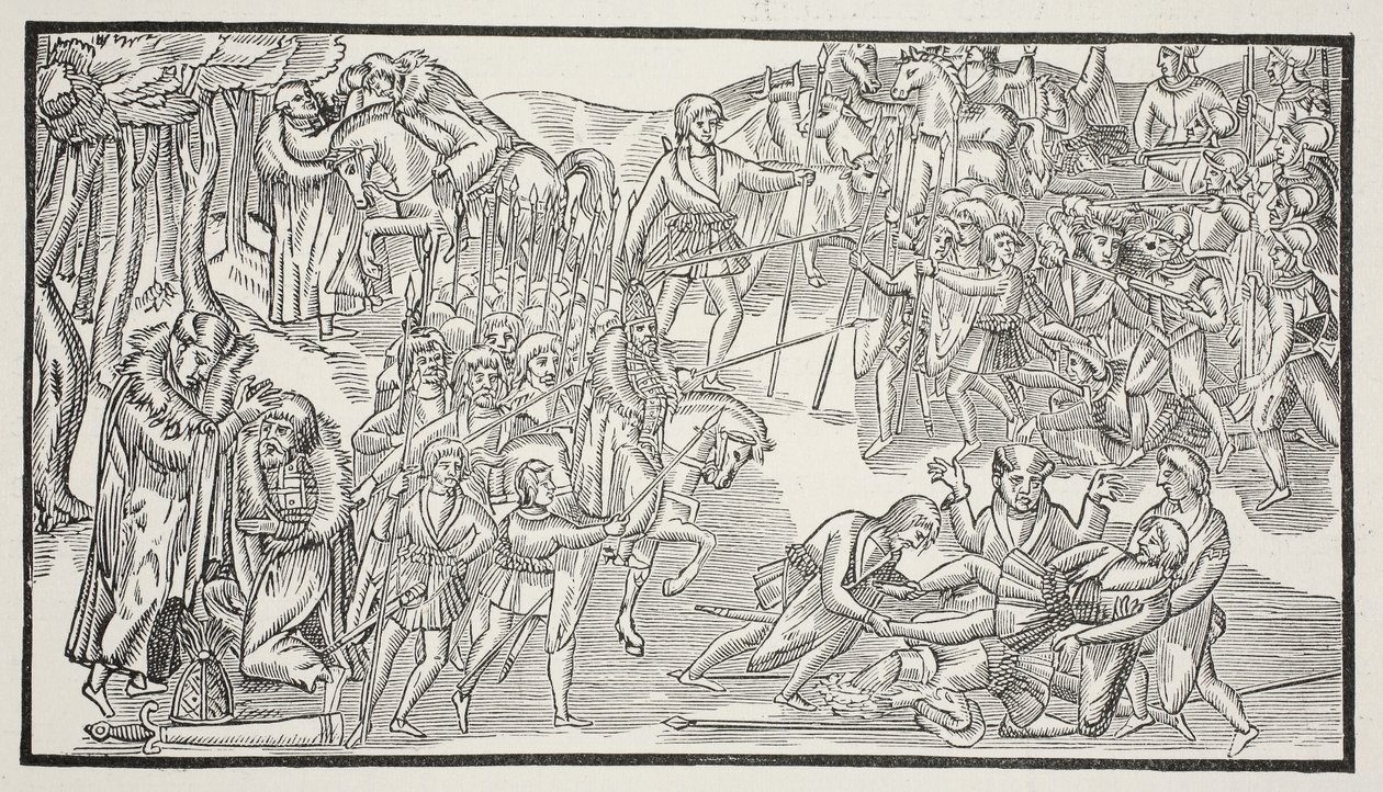 An Irish Chiefs Last Fight, 1581 by English School