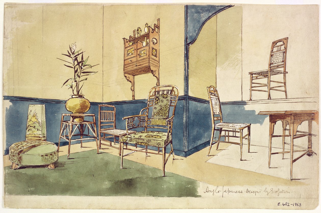 Anglo Japanese Style Furniture Designs by Edward William Godwin by English School