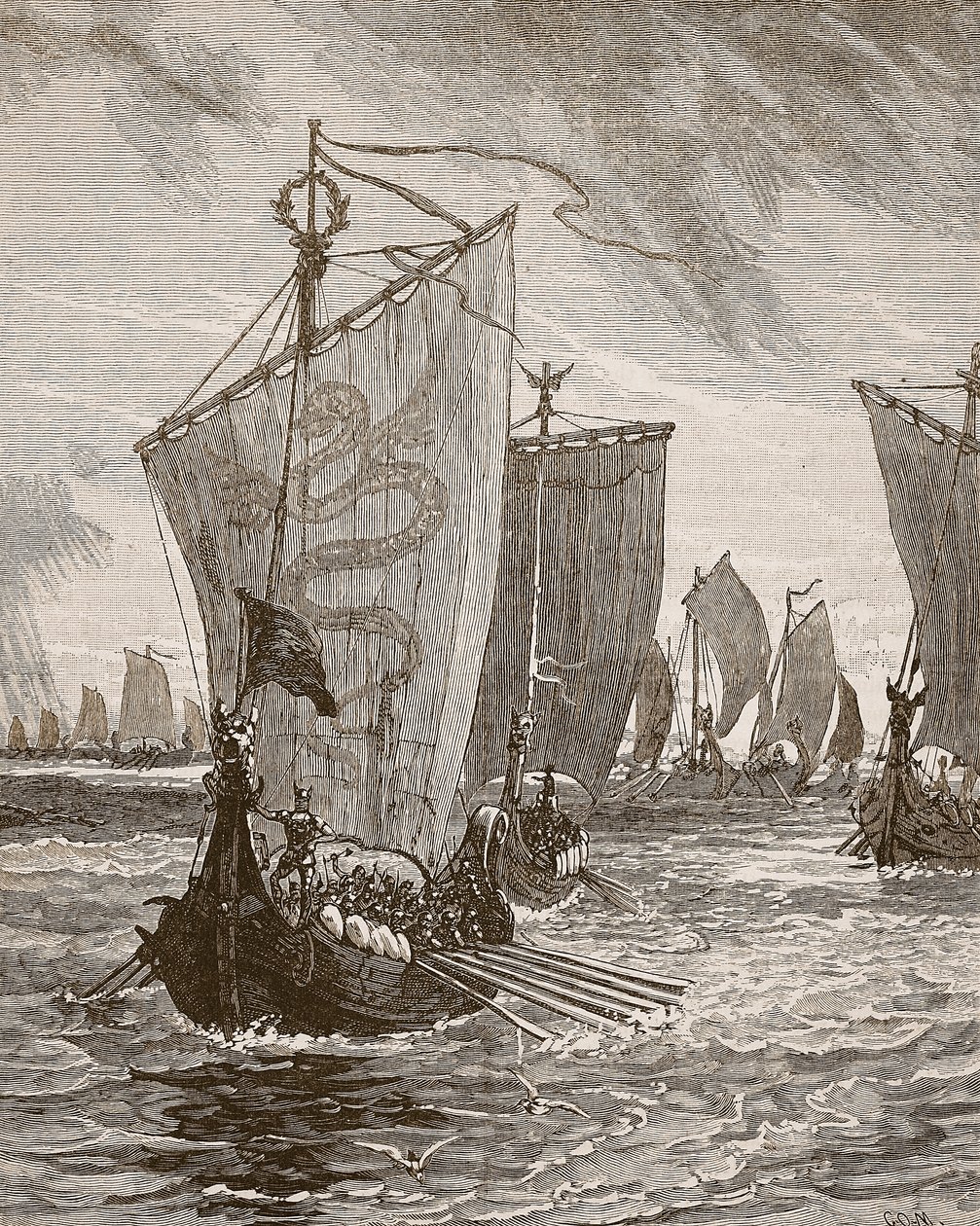 Anlaff entering the Humber (Illustration from Cassell