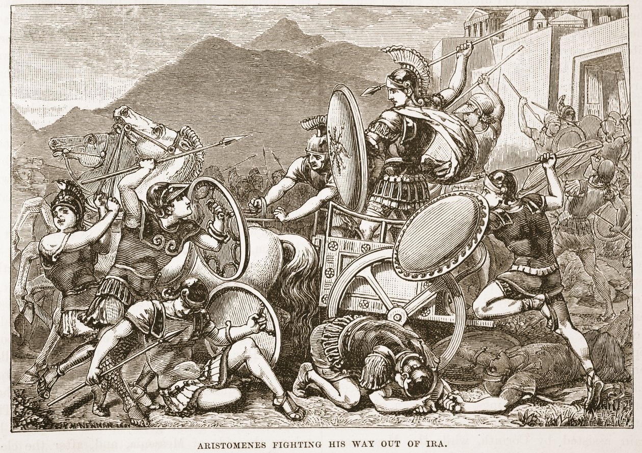 Aristomenes Fighting His Way Out of Ira by English School