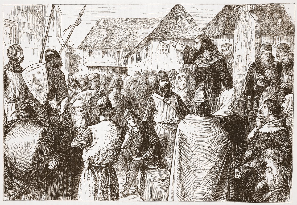 Arnold of Brescia Preaching, illustration from The History of Protestantism by James Aitken Wylie, 1878 by English School