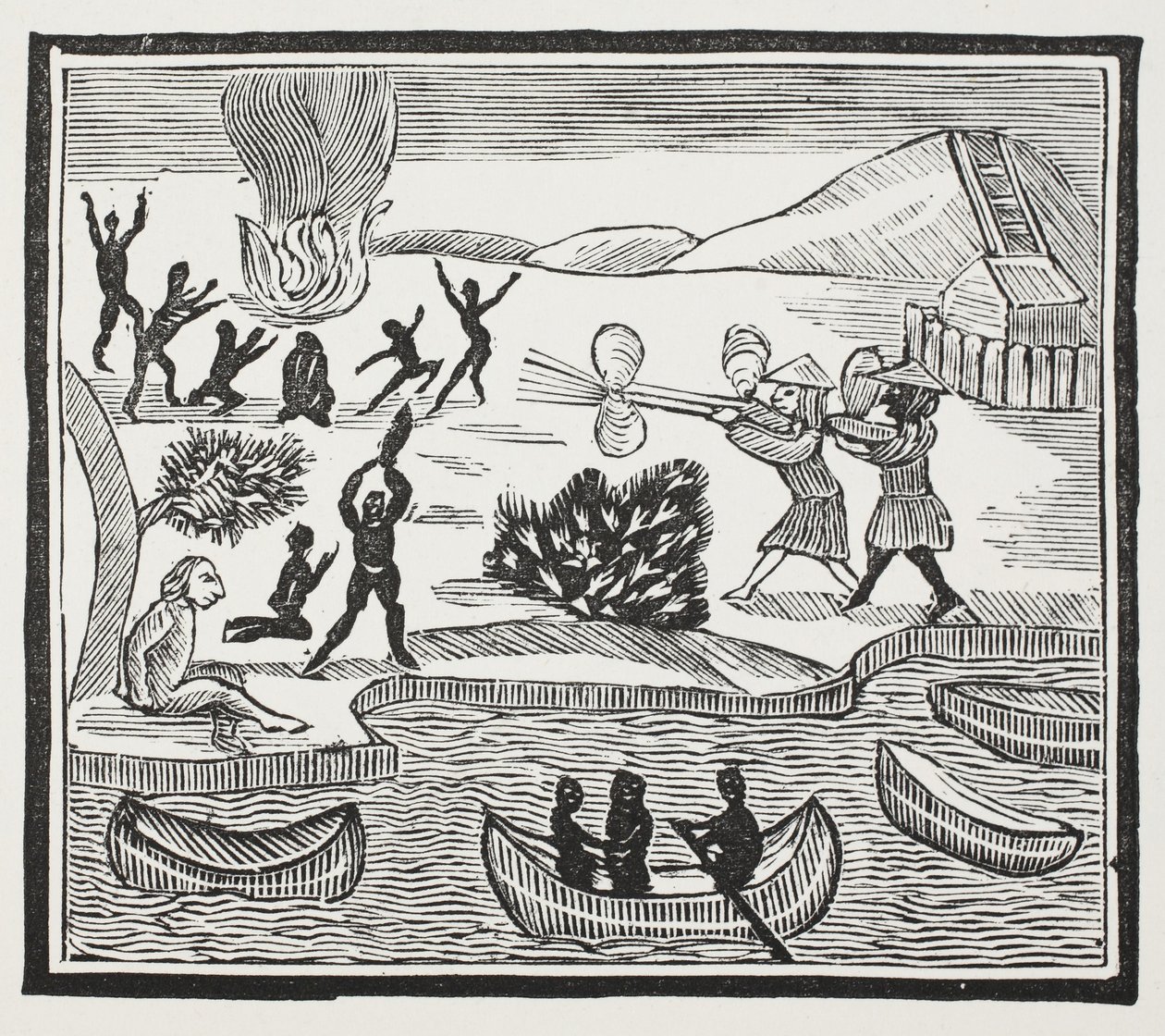 Arrival of Savages with Christian Prisoner by English School